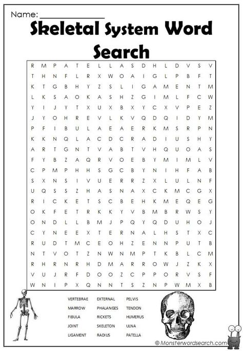 nice Skeletal System Word Search Human Body Word Search, Skeletal System Worksheet Free Printable, Rad Tech Week Games, Dj Games, Skeletal System Activities, Physical Education Bulletin Boards, Skeletal System Worksheet, Medical Camp, Radiology Humor