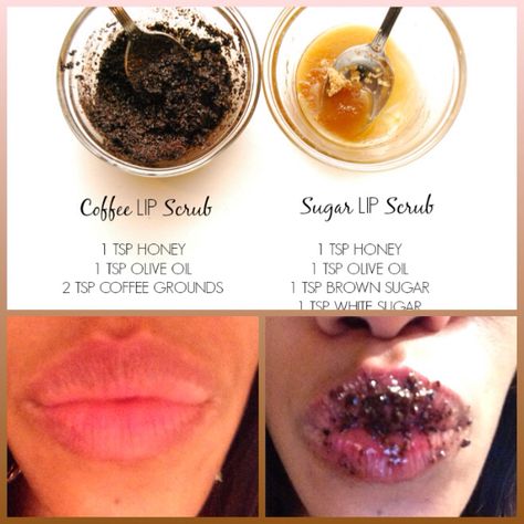 Honey And Sugar Lip Scrub, Lip Exfoliator Diy, Scrubs Recipes, Coffee Lip Scrub, Facial Remedies, Honey Lip Scrub, Coffee Facial, Scrub Diy, Lip Scrub Homemade