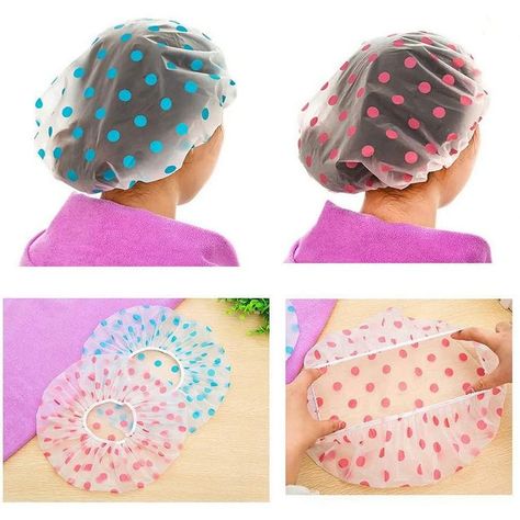 Bigger Size: The flat spread diameter of the shower cap is 32 cm/12.6 inches, which is more suitable for adults and people with medium long hair.
Better Material: Made of high-quality PE material, waterproof, dust-proof, oil-proof, thickened materials, more durable.
Three Colors: Blue, Yellow, Red, three colors of dot pattern shower cap, let you better distinguish the purpose.
Easy To Carry: Light weight, when traveling, you can fold it up and put it in a travel bag, you can use it at any time. Bath Cap, Hair Hat, Shower Caps, Hair Cover, Shower Cap, Cap Fashion, Bathroom Products, Shower Accessories, Hat For Women