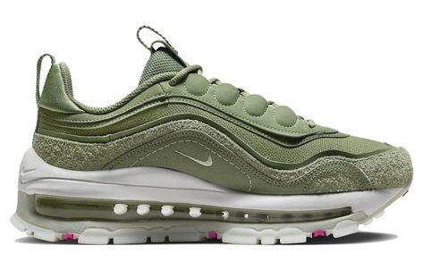 (WMNS) Nike Air Max 97 Futura 'Oil Green' FB4496-300 Green Sneakers, Air Max Women, Nike Shox, Air Jordan 3, Triple Black, Casual Sport Shoes, Jordan 3, Nike Store, Nike Air Max 97