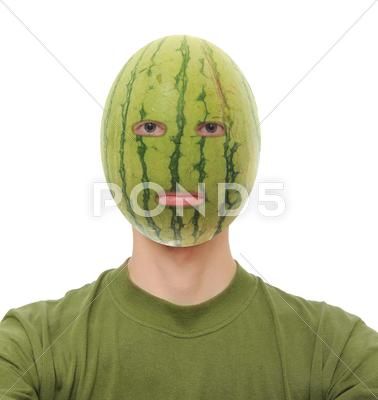 Watermelon on a man's head isolated on white background Stock Photos #AD ,#head#isolated#Watermelon#man Watermelon Head, Watermelon Man, Photos Booth, White Balance, Photo Booth, Watermelon, White Background, Royalty, Royalty Free