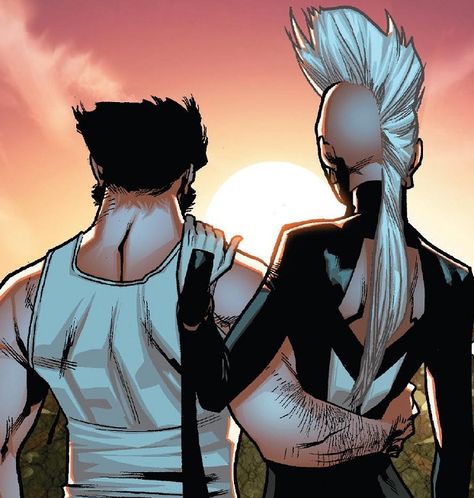 Logan and Ororo Kid from Wolverine and the X-Men Vol 2 Ororo X Logan, Storm X Wolverine, Logan Xmen, Wolverine And Storm, Marvel Ships, Xmen Comics, Marvel Couples, Men Stuff, Marvel Characters Art