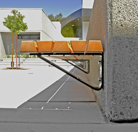 concrete seat walls and bench seat wall design | Wall-top mounting (Specify 2145) Seat Wall, Outdoor Bench Seating, Wall Bench, Kursi Bar, Concrete Bench, Backyard Seating, Wall Seating, Outdoor Gardens Design, Backyard Garden Design