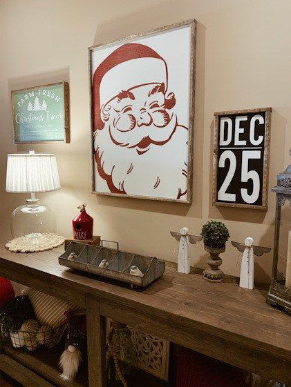 Home Wall Ideas, Signs With Quotes, Home Christmas Decor, Christmas Signs Diy, Diy Christmas Decorations For Home, Blue Christmas Decor, Wooden Christmas Decorations, Wood Farmhouse, Christmas Decorations Living Room