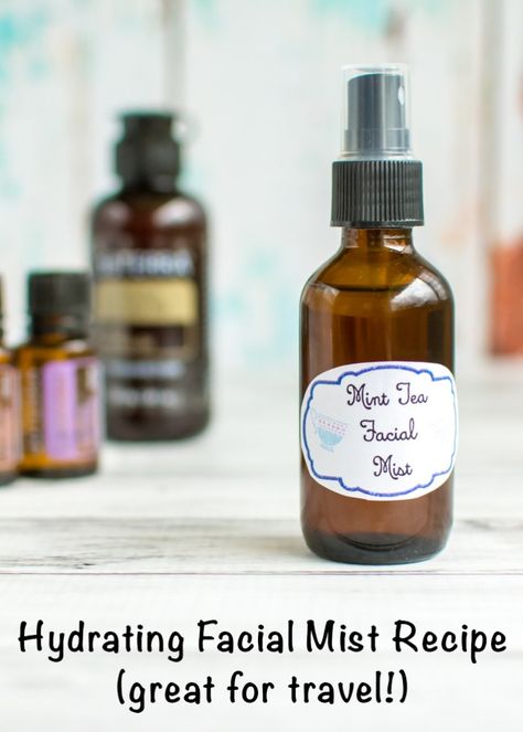 Hydrating facial mist recipe (great for travel!) You can keep your skin feeling nice and hydrated while traveling with this all-natural facial spritz! Diy Face Mist, Hydrating Facial Mist, Face Spray, Hydrating Facial, Hydrating Mist, Diy Facial, Natural Facial, Facial Spray, Dry Skin Care