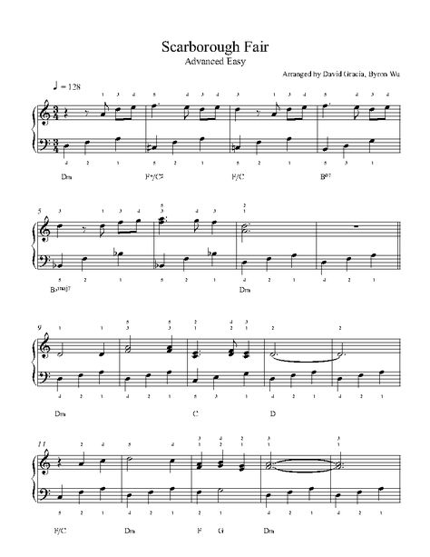 Scarborough Fair by Traditional Piano Sheet Music | Advanced ... Scarborough Fair, Free Songs, Music Lesson, Easy Piano Sheet Music, Piano Chords, Printable Sheet Music, Easy Piano, Music Score, Piano Sheet