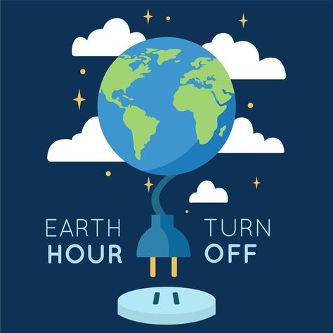 Earth hour illustration with planet and power cord Free Vector Poster Menghemat Listrik, Earth Hour Poster Design, Earth Hour Poster, Penghematan Energi, Animation Principles, Festival Graphics, Hemat Energi, Earth Day Drawing, Earth Day Posters