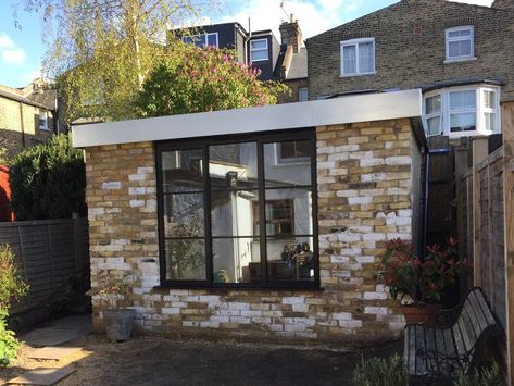 Brickwork Studio — Trew Turner Ltd Brick Garden Office, Garden Office Shed, Flat Roof Design, Brick Slips, Garden Offices, Shed Office, Window Company, Cavity Wall, Brick Garden