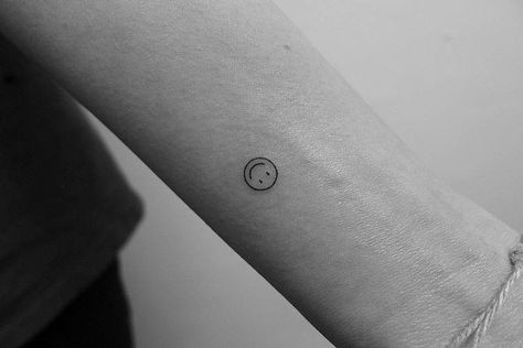 Mini Smiley Face Tattoo, Tiny Smiley Tattoo, Small Smiley Tattoo, Smiley Flower Tattoo, Tiny Smiley Face Tattoo, Small Smiley Face Tattoo, Smiley Tattoo, Emoji Tattoo, Smiley Face Tattoo