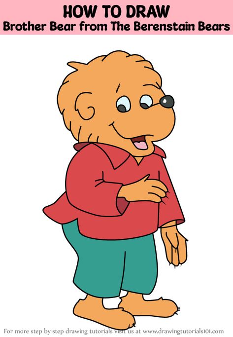 How to Draw Brother Bear from The Berenstain Bears Bernstein Bears, Bernstein Bear, The Berenstain Bears, Berenstain Bears, Brother Bear, Learn Drawing, Learn To Draw, To Draw, Bears