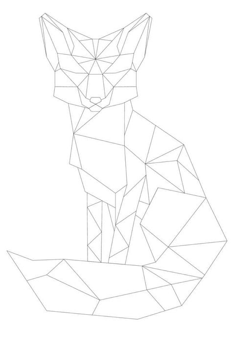 DIY Geometric Pallet Wood Fox - Imgur Geometric Art Animal, Wood Fox, Geometric Fox, Polygon Art, Cool Pencil Drawings, Geometric Drawing, Geometric Animals, Pallet Wood, Drawing Challenge