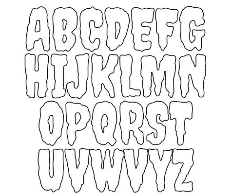 Spooky Bubble Letters, Ghost Font Alphabet, Pumpkin Carving Letters, Halloween Fonts Alphabet Handwritten, Halloween Alphabet Letters Printable, Boo Letters Halloween, Halloween Letters Alphabet, Spooky Fonts Alphabet, Bubble Handwriting