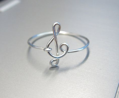 Sterling Silver Treble Clef Ring, Wire Treble Clef Ring, Silver Treble Clef Ring, Dainty Ring, Music Ring, Best Friend Ring, Music Note Ring Treble Clef Ring, Music Ring, Pink Moissanite Ring, Music Note Ring, Music Rings, Friend Rings, Schmuck Diy, Ring Wire, Jewelry Tips