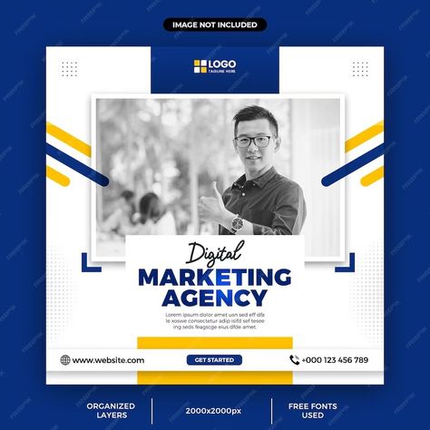 Premium PSD | Digital marketing agency or corporate social media and instagram post template Corporate Social Media, Free Social Media Templates, Facebook Post Design, Church Media Design, Work In Australia, Types Of Social Media, Social Media Advertising Design, Social Media Poster, Banner Advertising