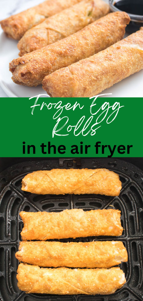 Prepare frozen egg rolls in the air fryer for a quick and easy meal! These delicious Chinese restaurant favorites are ideal for dinner, cooking up fast and crispy. Egg Roll In Air Fryer, Frozen Egg Rolls In Air Fryer, Egg Roll Recipes Air Fryer, Air Fryer Frozen Food, Egg Rolls In Air Fryer, Air Fryer Egg Rolls, Frozen Egg Rolls, Shrimp Egg Rolls, Chicken Egg Rolls