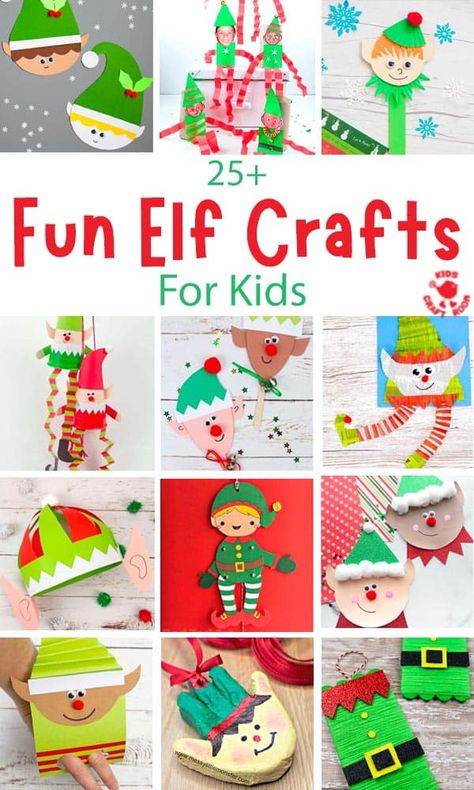 Elf Christmas Crafts For Kids, Preschool Elf Craft, Easy Elf Crafts For Kids, Elf Ornaments Diy Kids, Christmas Elf Craft, Elf On The Shelf Crafts For Kids To Make, Christmas Elf Crafts For Kids, Elf Crafts For Kids, Elf Craft