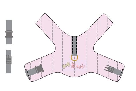 How to Create a Dog Harness, Part 2: Embroidery and Sewing - WeAllSew Pet Harness Pattern, Step In Dog Harness Pattern Free, Free Dog Harness Sewing Pattern, Small Dog Harness Pattern Free, Dog Harness Patterns Free Printable, Diy Dog Harness Pattern Free, Dog Harness Sewing Pattern, Diy Dog Harness, Dog Vest Pattern