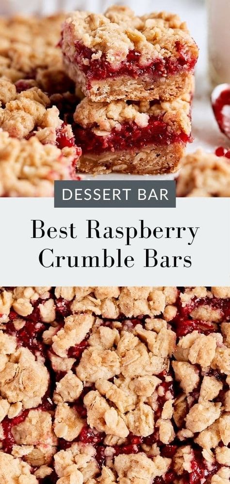 Raspberry crumble bars are buttery, jammy, and completely delicious! You'll love these quick and easy dessert bars for any occasion.