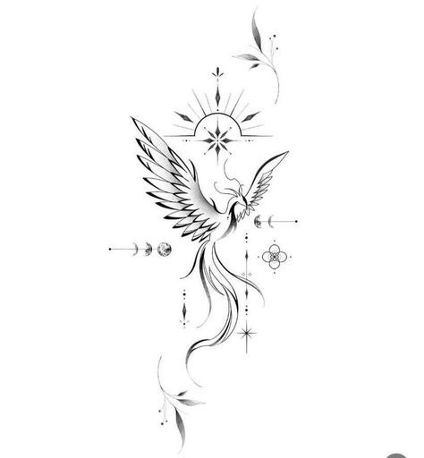 Small Fenix Tattoo, Feminine Skull Tattoos, Phoenix Tattoo Feminine, Small Phoenix Tattoos, Phönix Tattoo, Jagua Henna, Phoenix Tattoo Design, Boho Tattoos, Cross Tattoos For Women