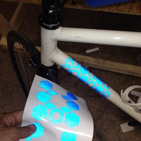 Hexalate Reflective Stickers Bicycle Stickers, Bicycle Paint Job, Vintage Bmx Bikes, Modern Bicycle, Bicycle Diy, Recumbent Bicycle, Bicycle Store, Bicycle Painting, Fixie Bike