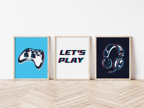 Boys room Gaming wall Art, Digital Prints, 3-D posters Decor, Set of 3, Gaming Room Decor, Video Game Print, 5 Sizes, Gaming Prints Boys Gamer Room, Gaming Prints, Boys Room Art, Video Game Print, Posters Decor, Room Gaming, Gaming Room Decor, Boy Room Art, Gamer Room