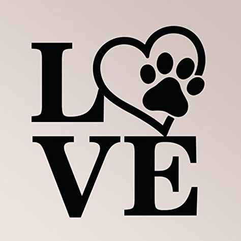 Love Decor, Pet Lover, Dog Paw Tattoo, Paw Tattoo, Animal Silhouette, Dog Tattoos, Wall Decal Sticker, Dog Paws, Dog Quotes