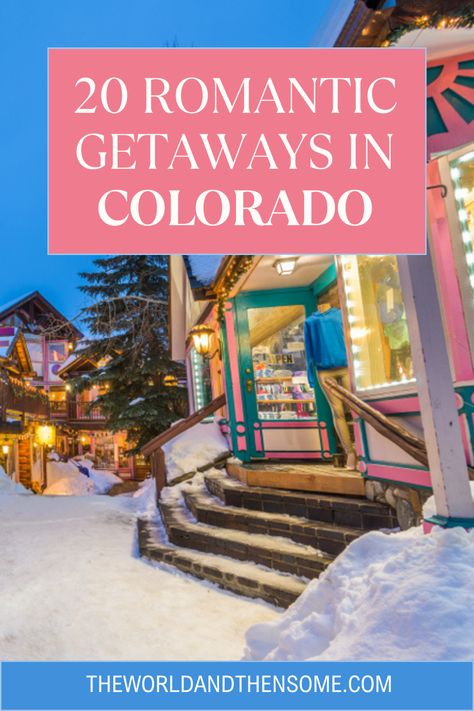 Plan a romantic rendezvous amidst the Colorado peaks! 🏔️💖 Delve into our blog post showcasing '20 Romantic Getaways in Colorado, That You'll LOVE!' 🌹🌄 Whether you're a couple of adventurers or seeking relaxation, Colorado offers the perfect escape. Let's explore the allure of the Rocky Mountains and create memories that'll last a lifetime! 🍃💏 Colorado Getaways For Couples, Colorado Honeymoon Winter, Colorado Romantic Getaway, Colorado Couples Vacation, Colorado Hot Springs Map, Romantic Anniversary Trips, Colorado Honeymoon, Colorado Places To Visit, Weekend In Denver