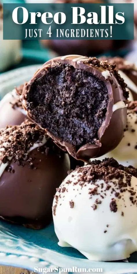 Oreo Ball, Oreo Balls Recipe, Cupcakes Oreo, Sugar Spun Run, Oreo Truffles Recipe, Easy Party Desserts, Oreo Desserts, Dessert Oreo, Oreo Balls