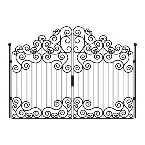 Gate Tattoo Design, Gate Illustrations, Gates Drawing, Gate Silhouette, Gate Drawing, Gate Vector, Gate Tattoo, Gate Logo, Garden Gate Design