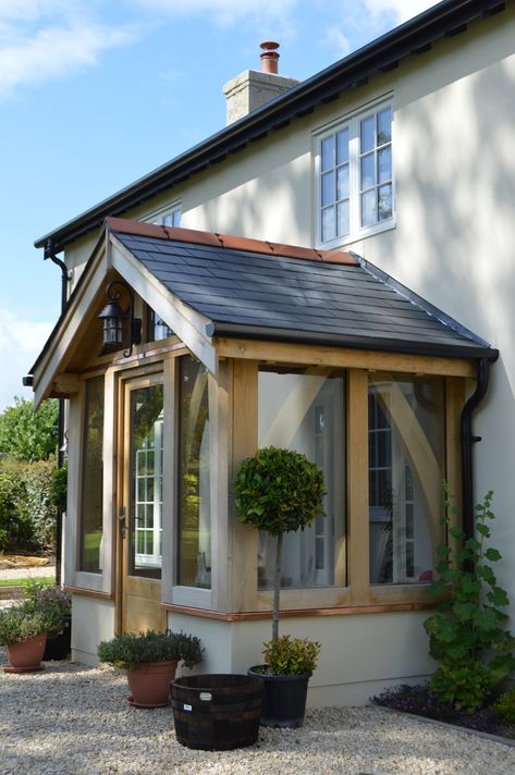 Ashmore - Dorset Timber Oak Frame Porch Entrance, Glass Porch Ideas Entrance Interior, Gable Porch Ideas, Arched Porch Entrance, Gable Front Porch Ideas, Front Porch Uk, Glass Porch Ideas Entrance, Entry Extension, Porch Ideas Entrance Interior