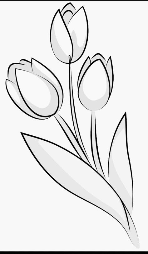 Tulip Drawing, Flower Drawing Tutorials, Flower Art Drawing, Cute Doodles Drawings, American Traditional Tattoo, Mini Drawings, Doodle Art Designs, Hand Embroidery Art, Cute Easy Drawings