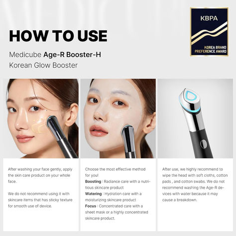 Medicube Age-R Booster H - Korean No.1 Skin Care Device - Facial Glow Booster for Maximizing and Boosting Skin Care Absorption - Needle Free  #affiliatelink Facial Devices, Skin Care Devices, Korean Skin Care, Korean Skin, Skin Pores, Facial Moisturizers, Skin Care Brands, Glass Skin, Skin Food