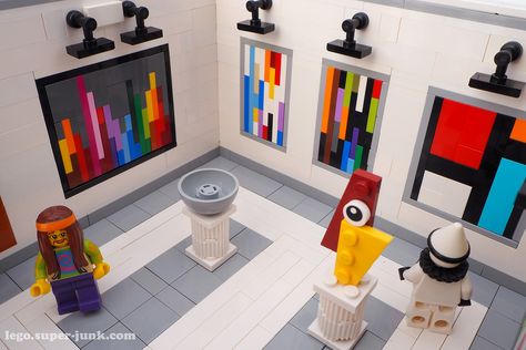 art gallery | by Super*Junk Lego Museum, Lego Furniture, Lego Boards, Lego Diy, Lego Lovers, Lego Modular, Lego Room, Lego Space, Lego Figures