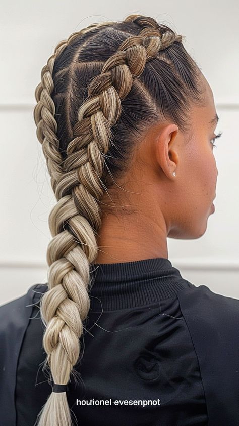 30 Stunning Braided Hairstyles to Elevate Your 2024 Look Top Hair Braid, Dutch Feed In Braids, Wrestling Braids, Fighter Braids, Braids Dutch Braid, White Girl Braids Hairstyles, Braids For White Girls Hair, Braids With Added Hair, Hair Plaits Ideas