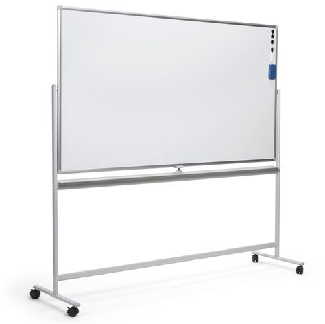 72 x 40 Whiteboard with Wheels, Magnetic, Double-Sided - Silver Whiteboard On Wheels, Glass White Board, Portable Whiteboard, Scrum Board, Diy Whiteboard, Whiteboard Ideas, Visual Management, Nail White, Dressing Screen