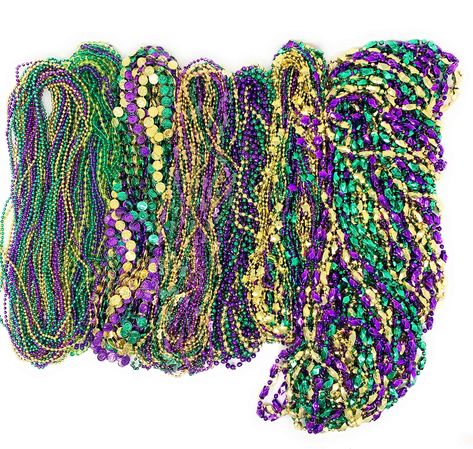 PRICES MAY VARY. ✔️ You will get a beautiful assortment of 500 Mardi Gras Beads bulk all made in special style for the Mardi-Gras celebrations. The code with different styles and decorations, the necklaces are 24 inch and 48 inches, they are beautiful and really striking. ✔️ Celebrate Mardi-Gras in real style. With our bountiful and beautiful collection of Mardi-Gras beaded necklaces and Mardi-Gras throw beads. You will march with price at the Mardi-Gras celebrations on your street or maybe in N Mardi Gras Party Costume, Mardi Gras Jewelry, Mardi Gras Party Decorations, Mardi Gras Centerpieces, Mardi Gras Crafts, Mardi Gras Food, Mardi Gras Outfits, Mardi Gras Costumes, Mardi Gras Parade