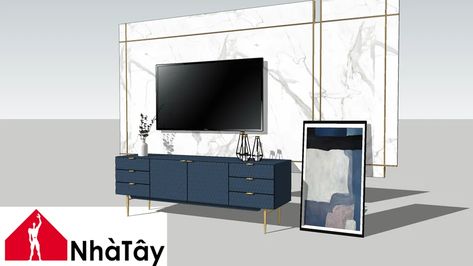 Nhatay-Combo TV-Sideboard Stylist (33) | 3D Warehouse Pop Tv Unit Design Modern, Tv Sketch, Tv Console Decor, Tv 3d Warehouse, Console 3d Warehouse, Sketchup Warehouse Furniture, Tv Unit 3d Warehouse, 3d Were House Sketchup, Wall Panel 3d Warehouse