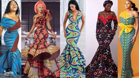 47 Gorgeous Dinner Gown Styles for Awards & Red Carpet Events – Svelte Magazine Latest Ghana Weaving Hairstyles, Dinner Gown Styles, Flare Gown Styles, Ankara Long Gown, Afrocentric Fashion, African Styles, Long Gowns, Ankara Gown, Ankara Gown Styles