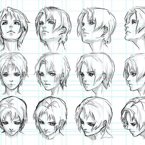 Anime Face Angles, 얼굴 드로잉, Drawing Hair, 얼굴 그리기, Anime Head, Drawing Heads, Drawing Faces, Poses References, Anatomy Drawing