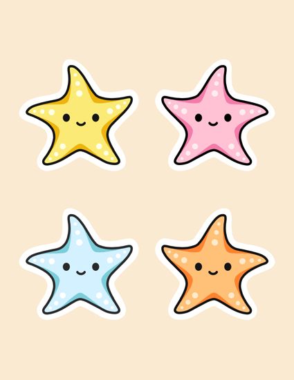 Cute colorful starfish! Starfish Doodle, Starfish Sticker, Sea Drawings, Starfish Drawing, Cute Starfish, Rainbow Unicorn Birthday Party, Purple Tattoos, Doodles Stickers, Alphabet Sticker