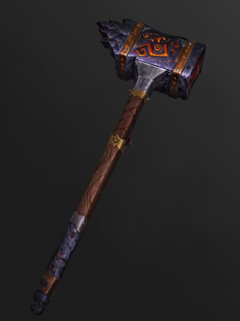 Magic Hammer Art, Battle Hammer Concept Art, Hammer Design Fantasy, Fantasy Weaponsmith Design, Mace Fantasy, Magic Staves, Medieval Hammer, Fantasy Hammer, Magic Hammer