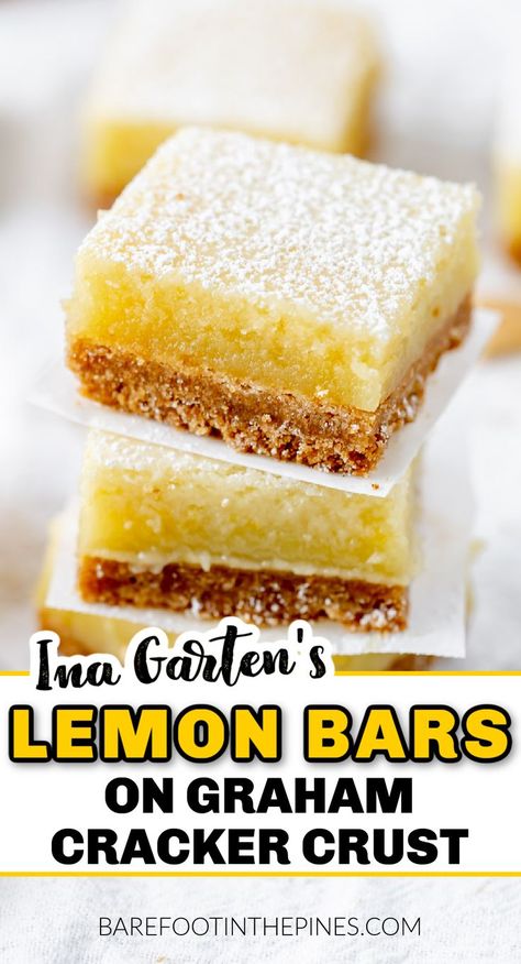 Lemon Pie Filling Bars, Lemon Bar Crust Recipe, Lemon Bar Pie, Lemon And Graham Cracker Dessert, Lemon Bars Made With Lemon Pie Filling, Graham Cracker Lemon Bars, Lemon Bars Recipe Easy, Desserts With Graham Crackers, Lemon Bars Graham Cracker Crust