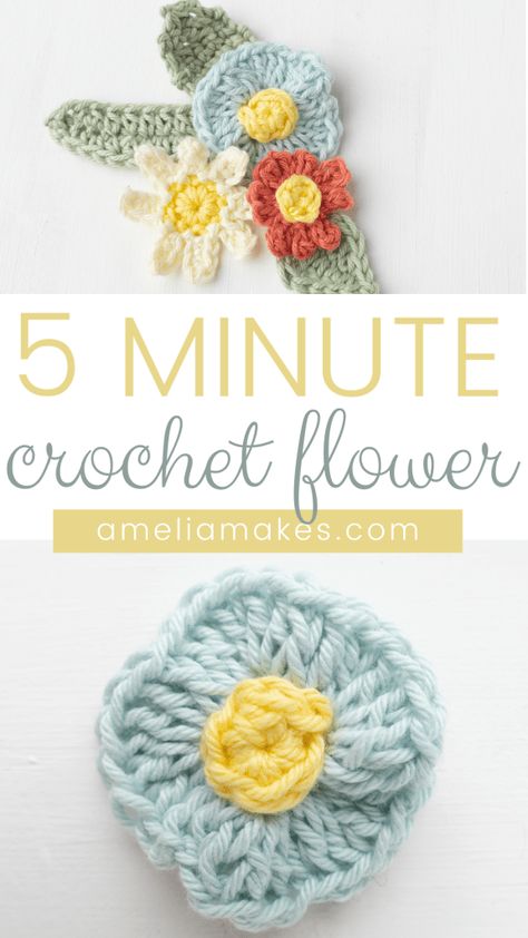 Crochet Flowers Tutorial, Diy Crochet Flowers Tutorial, Flower Applique Patterns, 2024 Crochet, Chunky Yarn Crochet, Crochet Plants, Easy Crochet Flower, Diy Crochet Flowers, Crochet Appliques