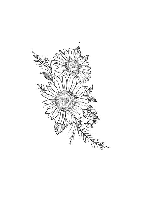 Line Work Sunflower Tattoo, Sunflower And Wheat Tattoo, Tattoo Ideas Female Sunflower, Sun Flower Tattoo Design, Sunflower And Sun Tattoo, Sunflower Tattoo Stencil, Mandala Floral Tattoo Design, Mandala Floral Tattoo, Wolf Tattoo Traditional