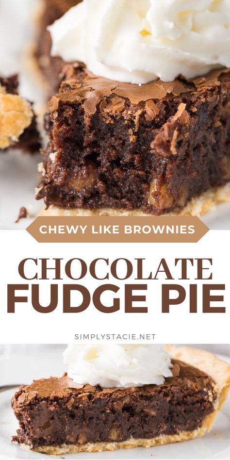 Fudgy Chocolate Brownie Pie, Chocolate Fudge Brownie Pie, Brownie Pie Recipe Easy, Fudge Pie Recipe With Cocoa, Chocolate Fudge Pie Recipe, Chocolate Brownie Pie Recipe, Filling Desserts, Chocolate Brownie Pie, Fudge Cake Filling