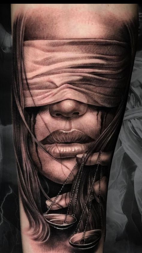 Justice Tattoo, Mujeres Tattoo, Face Tattoos For Women, Libra Tattoo, Girl Face Tattoo, Realistic Tattoo Sleeve, Sak Yant, Cool Forearm Tattoos, Lady Justice