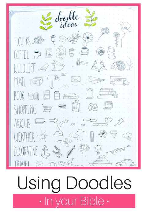 Using Doodles in your Bible Journal Bible Doodles Simple Art Journaling, Doodle Bible, Faith Doodles, Church Doodles, Spiritual Doodles, Bible Doodles Simple, Christian Doodle Art, Bible Sketches, Bible Doodles