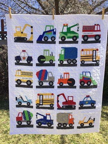 Vehicle Quilt Pattern, Construction Quilt Patterns, Construction Quilts For Boys, Car Quilt Pattern Free, Anita Goodesign Quilts, Car Quilts For Boys, Quilts For Boys Ideas, Little Boy Quilts Ideas, Boy Quilts Ideas