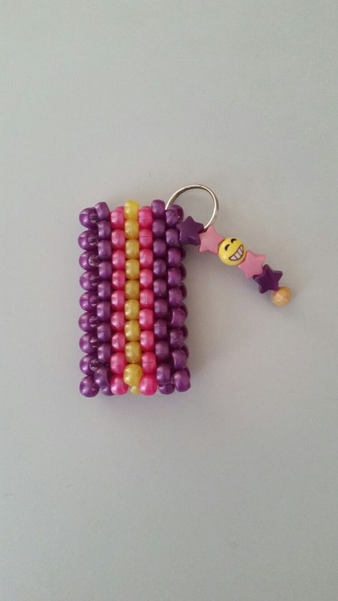 Emoji Lighter/Chapstick Kandi Case!  Find more on Instagram @MissBoomBoxBrittany  #MissBoomBoxBrittany Kandi Lighter Holder, Light Holder, Bracelet Crafts, Perler Beads, Peace And Love, Personalized Items, Beads, Instagram