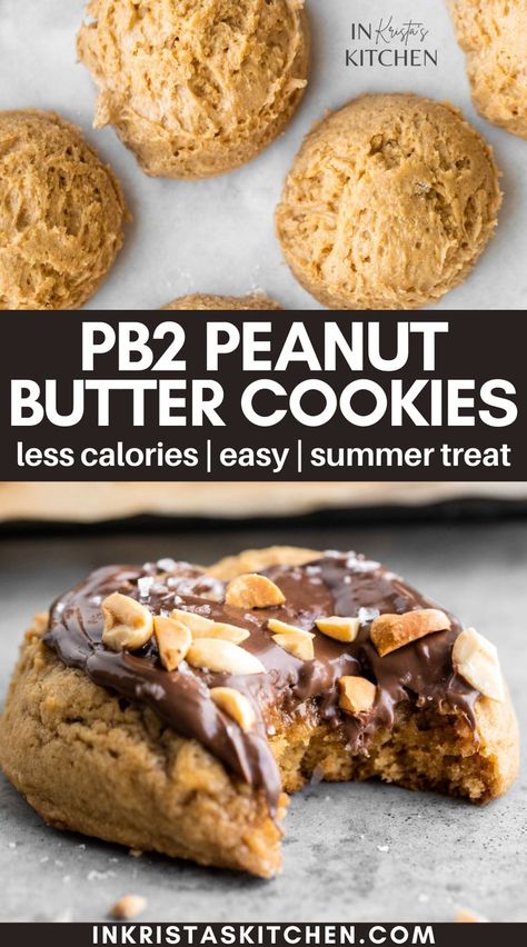 a single cookie with a bite out of it topped with nutella and nuts Pb2 Protein Cookies, Pb2 Recipes Low Calorie, Pb Fit Peanut Butter Cookies, Protein Pb Cookies, Pb2 Cookie Mix Recipes, Pb Powder Cookies, Pb2 Protein Recipes, Pb2 Peanut Butter Cookies, Pb Fit Cookies